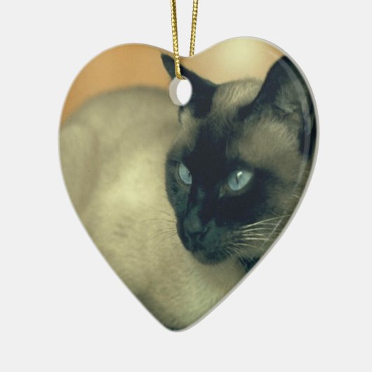 Siamese Cat Keramisch Ornament (Links)