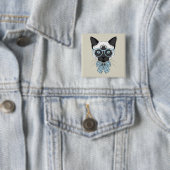 Siamese Cat Mode Smart Vierkante Button 5,1 Cm (In situ)