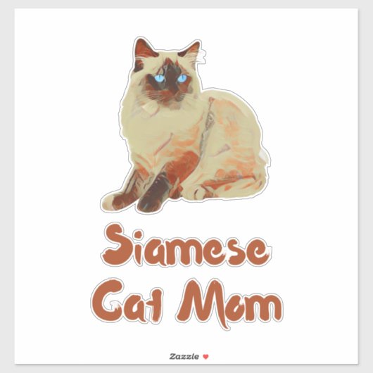 Siamese Cat Mom Sticker (Vel)