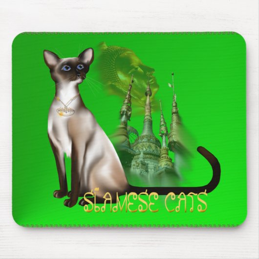 Siamese Cat Mousepad Muismat (Voorkant)