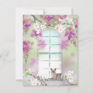 Siamese Cat New Address Notice Kaart Notitiekaartje