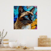 Siamese Cat Portrait Poster (Keuken)