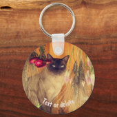 Siamese Cat Posing Personalized Sleutelhanger (Voorkant)