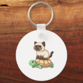Siamese cat rides turtle Copy Sleutelhanger (Voorkant)