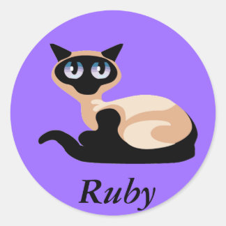 Siamese Cat Ronde Sticker