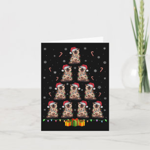 Siamese Cat Santa Hat Xmas Lights Mannen Vrouwen C Kaart