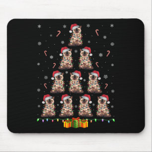 Siamese Cat Santa Hat Xmas Lights Mannen Vrouwen C Muismat