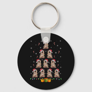 Siamese Cat Santa Hat Xmas Lights Mannen Vrouwen C Sleutelhanger