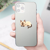 Siamese Cat – Sleeping Brown and Cream Cute Kitty Sticker (Telefoon)
