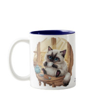Siamese Cat & Tea Cup Mug
