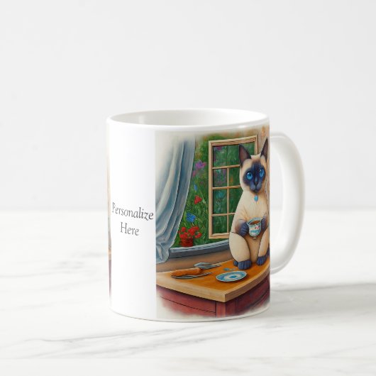 Siamese Cat Tea Time Mug (Devant droit)