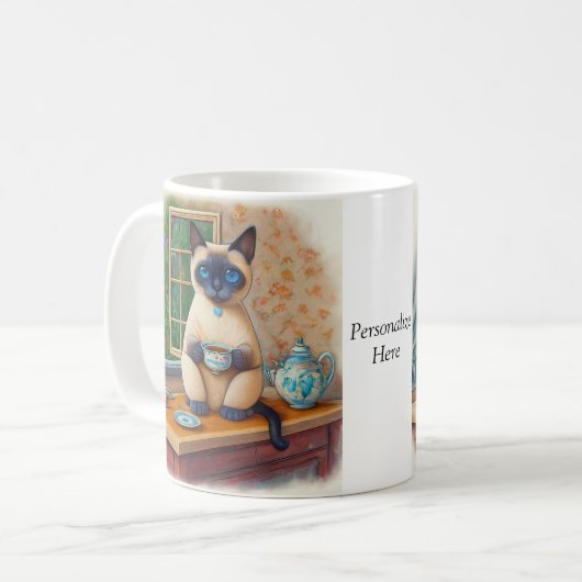 Siamese Cat Tea Time Mug (Devant gauche)