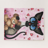 Siamese Cat Valentines Day by Bihrle Legpuzzel (Horizontaal)