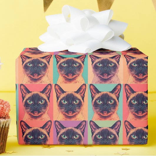 Siamese cat wrapping paper cadeaupapier