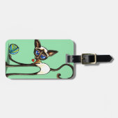 Siamese Cat Yarn Thief Bagagelabel (Voorkant horizontaal)