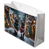 Siamese Cats Christmas Snow Holiday Groot Cadeauzakje (Achterkant Gekanteld)