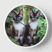 Siamese Chat Twins, horloge murale (Recto)