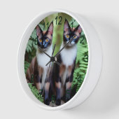 Siamese Chat Twins, horloge murale (Angle)