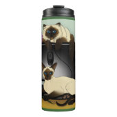 Siamese computer katten onheil thermosbeker (Voorkant)