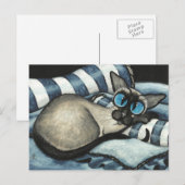Siamese Designer Blue Briefkaart (Voorkant / Achterkant)