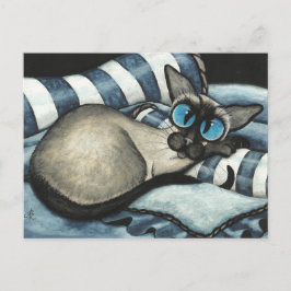 Siamese Designer Blue Briefkaart