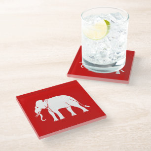 Siamese Elephant Glazen Onderzetter