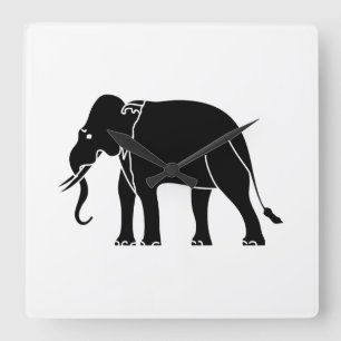 Siamese Elephant Vierkante Klok