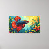 Siamese fighting fish canvas afdruk (Voorkant)