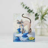 Siamese - fijne kunst briefkaart (Staand voorkant)