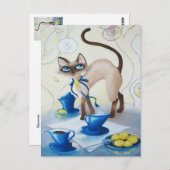 Siamese - fijne kunst briefkaart (Voorkant / Achterkant)