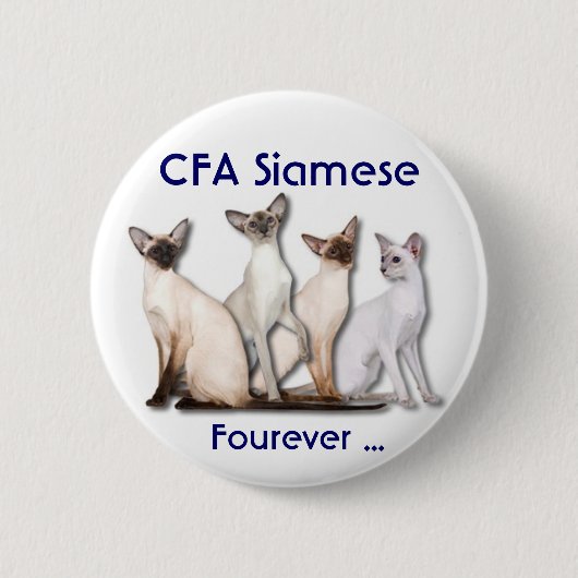 Siamese Forever Ronde Button 5,7 Cm (Voorkant)