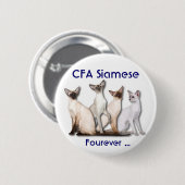 Siamese Forever Ronde Button 5,7 Cm (Voorkant /achterkant)