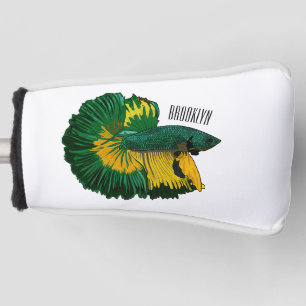 Siamese gevechtsvis cartoon illustratie golfheadcover