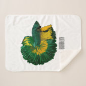 Siamese gevechtsvis cartoon illustratie sherpa deken (Voorkant (horizontaal))