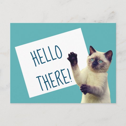 Siamese Hallo daar aangepaste boodschap Briefkaart (Voorkant)