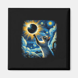 Siamese kat 2024 Van Gogh Sterrennacht Siamese kat Magneet