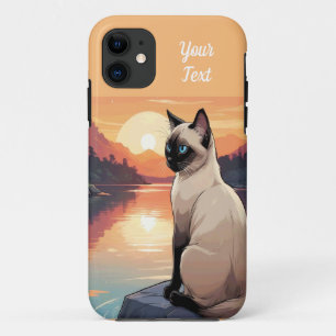 Siamese kat aan het meer iPhone 11 hoesje