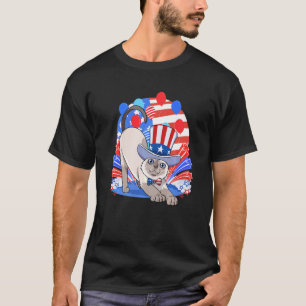 Siamese Kat Amerika 4 juli Amerikaanse Patriottisc T-shirt