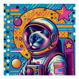 SIAMESE KAT-ASTRONAUT 6 PERFECT POSTER