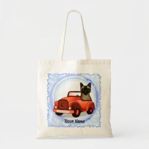 Siamese Kat Bestuurt Auto  Tote Bag