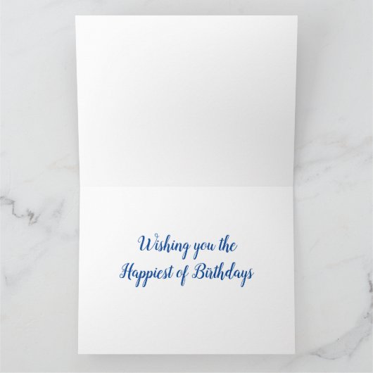 Siamese kat, Blauw en wit abstract Verjaardag Kaart (Binnen)