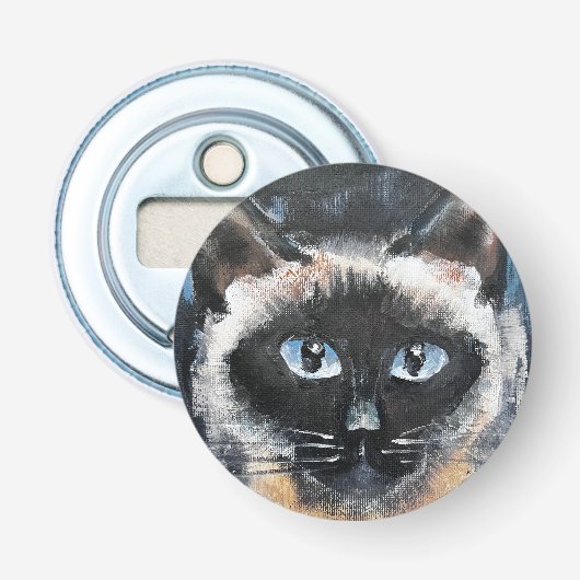 Siamese kat button flesopener (Voorkant)