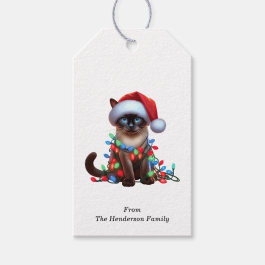 Siamese kat cadeau Labels Cadeaulabel (Voorkant)