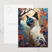 Siamese kat Colorful Art Briefkaart (Voorkant / Achterkant)