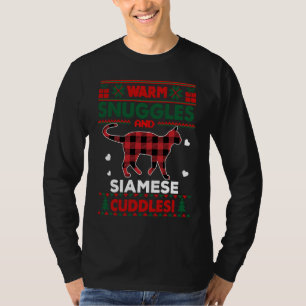 Siamese Kat Cute Kat Kerstmis Lelijke Kerst Sweate T-shirt