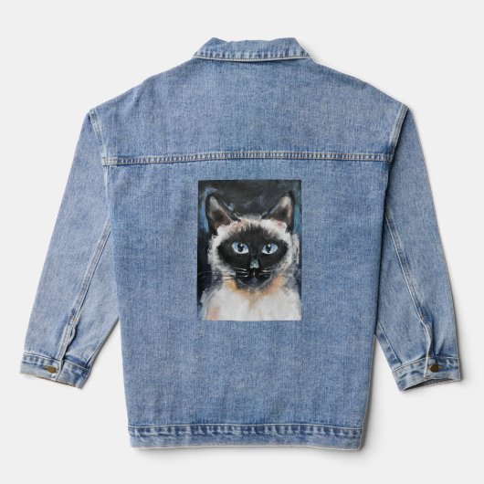 Siamese kat denim jacket (Achterkant)
