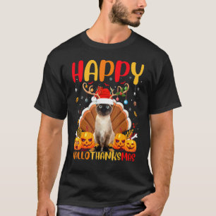 Siamese Kat Dier   Gelukkige Siamese Kat HalloDank T-shirt