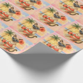 Siamese kat draagt zonnebril op het strand cadeaupapier (Hoek)