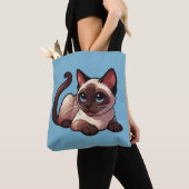 Siamese kat draagtas (Dichtbij)