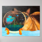 Siamese kat en Betta Fish Poster (Voorkant)